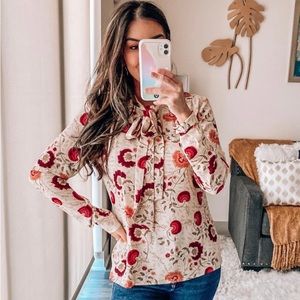 Calvin Klein Floral Long Sleeve Blouse